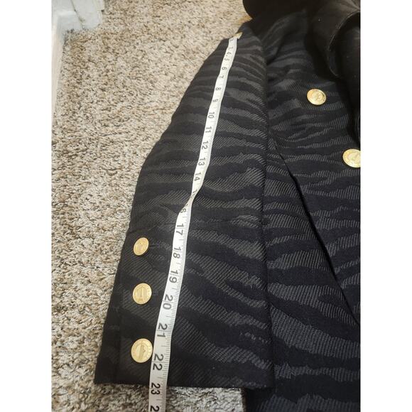 KENZO PARIS X HM Womens Elegant Wool Coat Tiger Pattern In Black Color US 6 EU36 - Picture 14 of 15